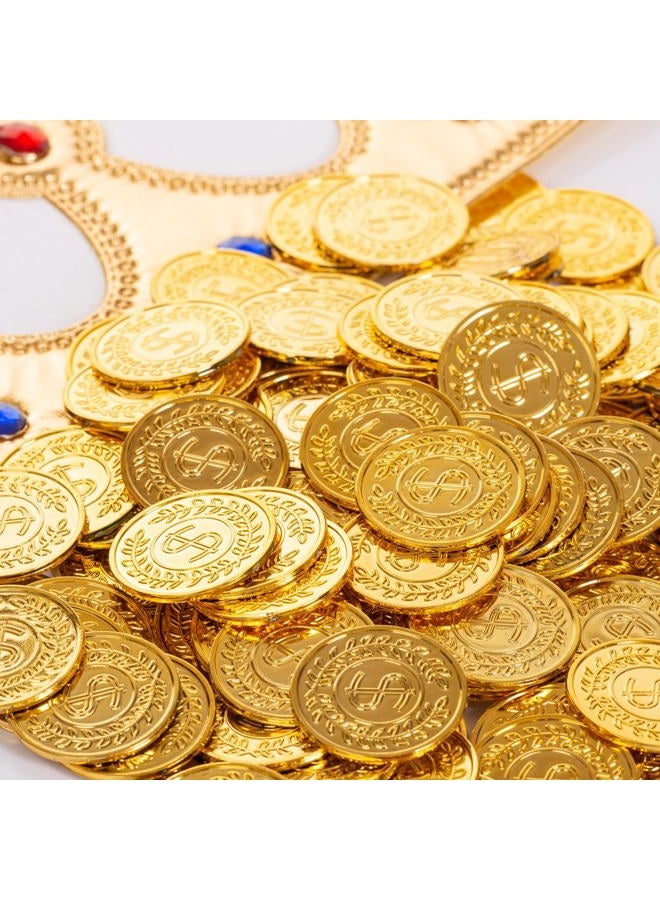 Vonokee 120 Pieces Plastic Gold Coins, Pirate Coins Bulks for Halloween,St.Patrick's Day Treasure Hunts, Chests, Cauldrons Decorations & Party Favors - Image 5