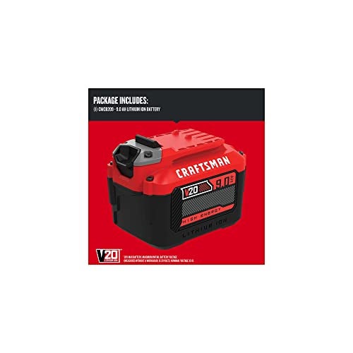 CRAFTSMAN V20 Lithium Ion Battery for Power Tools, 9 Ah, LED Charge Indicator (CMCB209) - Image 3