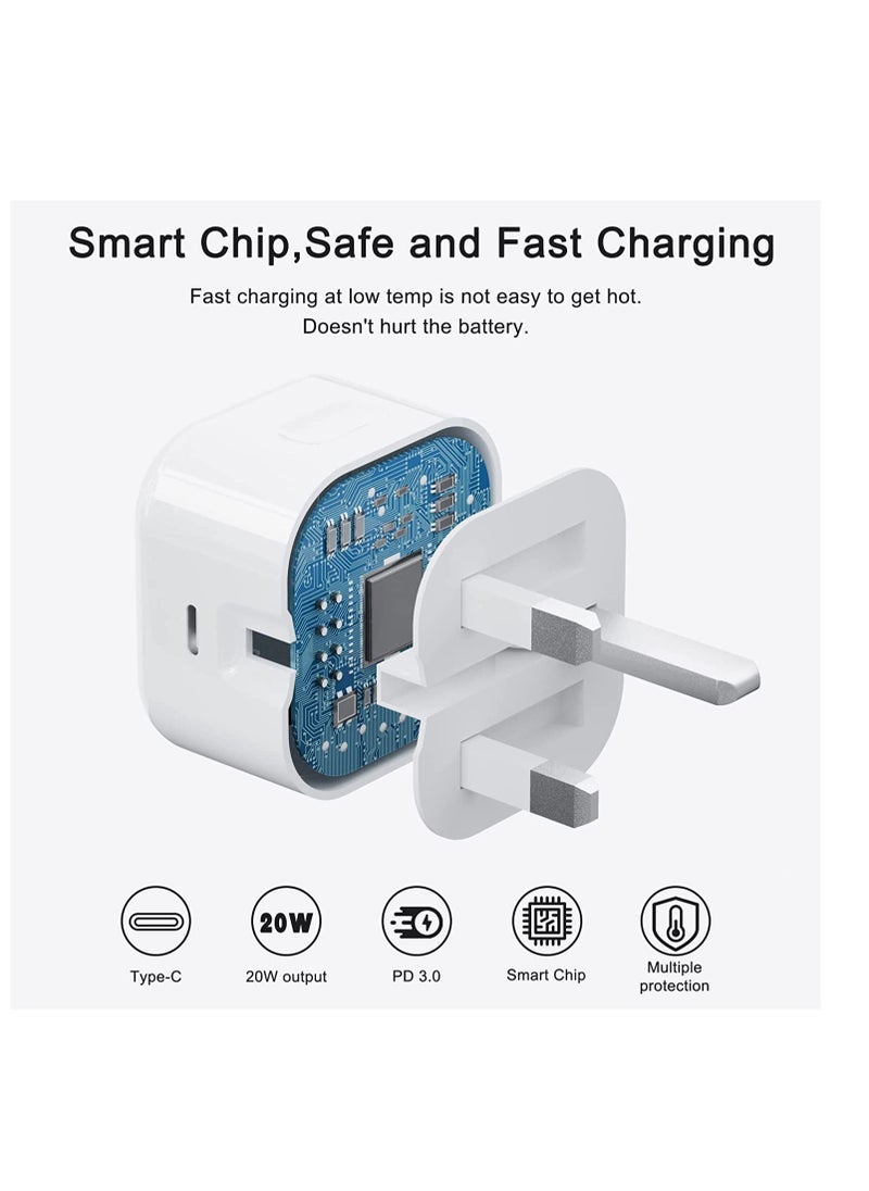 Gravity 2 Pack iPhone USB C Fast Charger, [Apple MFi Certified] 20W PD Type C Power Block Wall Charger Plug Adapter with 6.6FT USB-C to Lightning Cable Compatible with iPhone 14 PRO MAX - Image 3