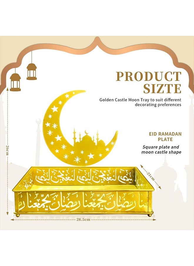 يواوليتي ديكورات رمضان للمنزل ، صينية رمضان ، خوادم حلوى رمضان لعيد مبارك ، حامل أطباق رمضان تقديم الأطباق ، أطباق التقديم ، حامل المعجنات  - Image 2