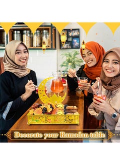 Yoawllty Ramadan Decorations for Home, Ramadan Tray, Ramadan Candy Servers for Eid Mubarak, Ramadan Plate Holder Serving Dishes,Serving Platters,Pastry Stand  - Image 4