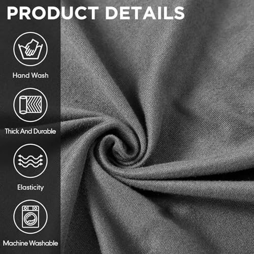 Breling 3 Pcs L Shaped Couch Covers for Sectional Corner Sofa Stretch 5 Seat Washable Corner Sofa Slipcover Sectional Couch Protector for Living Room(Dark Gray,Milk Silk) - Image 4