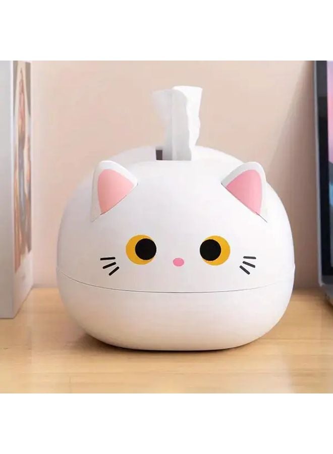 Black Cartoon Cat Tissue Box Cover Plush Design Durable Plastic Napkin Holder - Image 2