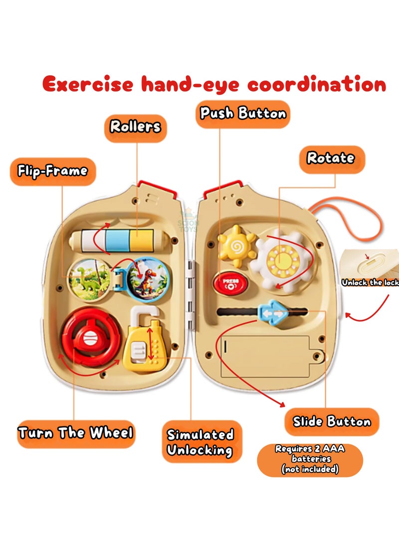 ألعاب سيون هاتف موسيقي للأطفال ولوحة حسية ٢ في ١ للأطفال الصغار من عمر ١ إلى ٣ سنوات | لعبة مونتيسوري للأطفال للسفر، تُعزز المهارات الحركية والسمعية المبكرة | هدية عيد ميلاد للأولاد والبنات في الإمارات العربية المتحدة - Image 3