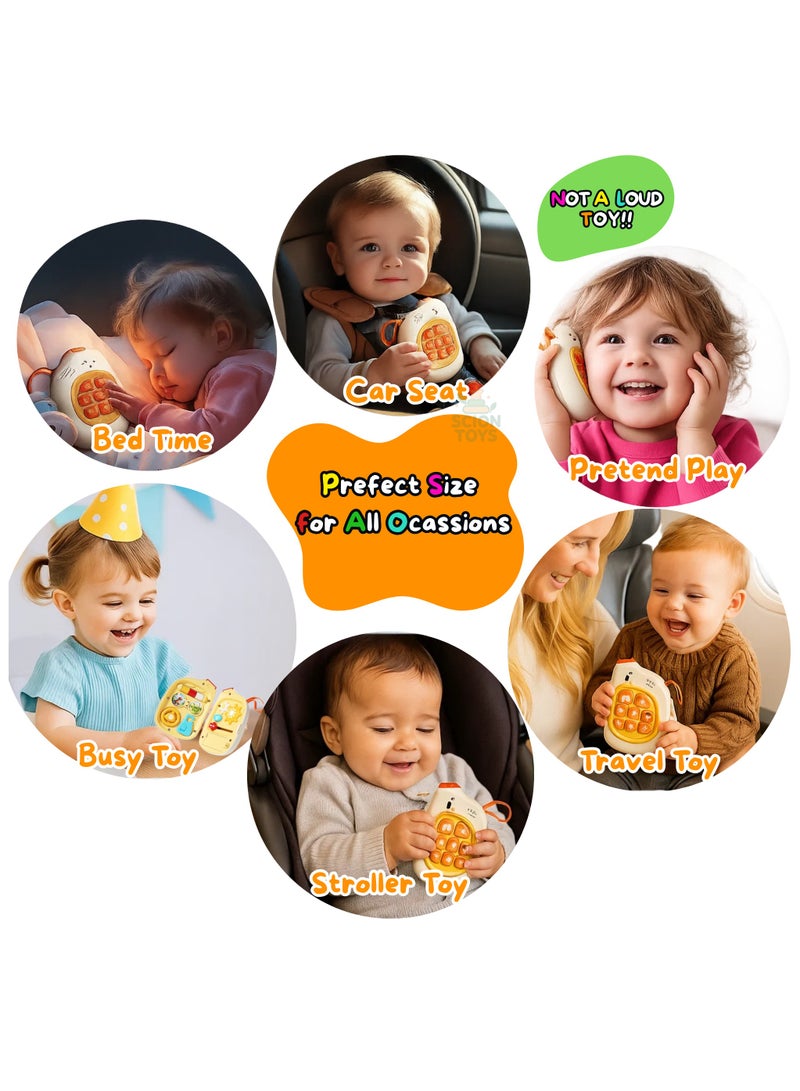 ألعاب سيون هاتف موسيقي للأطفال ولوحة حسية ٢ في ١ للأطفال الصغار من عمر ١ إلى ٣ سنوات | لعبة مونتيسوري للأطفال للسفر، تُعزز المهارات الحركية والسمعية المبكرة | هدية عيد ميلاد للأولاد والبنات في الإمارات العربية المتحدة - Image 5