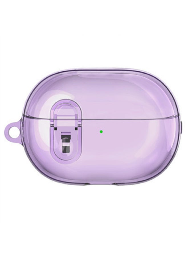 Generic - For HuaweiFreebuds Pro3 Bluetooth Headset Pro4 Transparent Soft Case With Switch Anti-drop Protective Cover-Color:Transparent Purple-Model:For HuaweiFreebuds Pro4 - Image 1