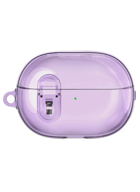 For HuaweiFreebuds Pro3 Bluetooth Headset Pro4 Transparent Soft Case With Switch Anti-drop Protective Cover-Color:Transparent Purple-Model:For HuaweiFreebuds Pro4