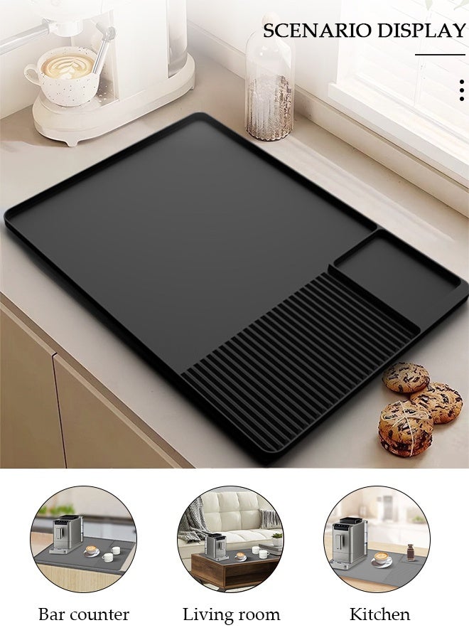 DUNISO Silicone Coffee Mat with Raised Edges, Coffee Bar Mat for Countertops, Coffee Maker Mat with Non-Slip Backed, Coffee Bar Accessories Fit Under Coffee Maker Espresso Machine, Dish Drying Mat for Kitchen Counter - Image 5