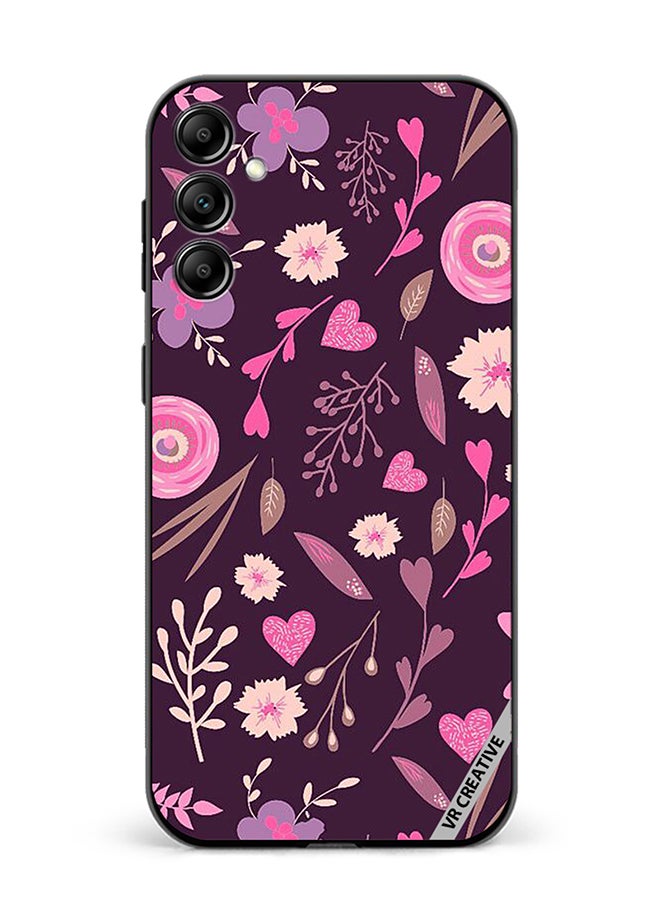 VR CREATIVE Protective Case Cover For Samsung Galaxy A55 Purple Floral Design Multicolour - Image 1