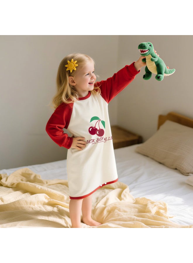 Macarole Infant Pure Cotton Sleep Dress Uni Baby Homewear Pajamas Air Conditioning Clothes [long Sleeve] Bright Red 73