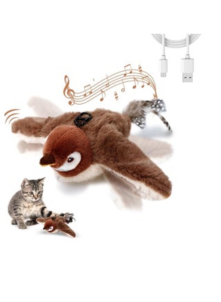 Rechargeable Flapping Sparrow Cat Toy – Touch-Activated Plush Bird with Realistic Chirping & Wings – Catnip-Filled Interactive Toy for Kittens, Cats & Small Dogs flapping sparrow cat toy - pzsku/ZD5BBCA8E571B611D1F3DZ/45/1744893424/9a736e70-1c28-44a2-8c26-5634ccce3fc6