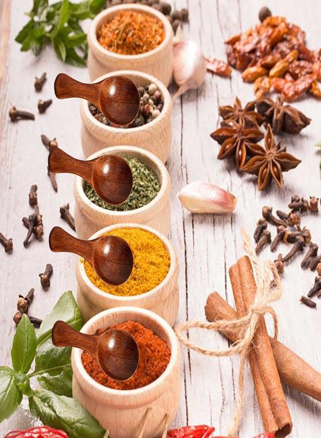 Asanta 6 PCS Mini Wooden Spoons, 3.2 Inch Tiny Spoons for Spices Jars, Small Wooden Condiment Spoon for Salt, Sugar, Honey, Pepper, Coffee, Ice Cream, Asanta Cute Little Wood Scoops for Canisters (Brown) - Image 5