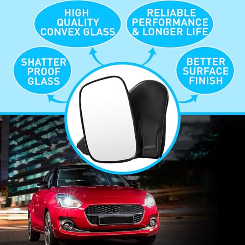 UNO MINDA RV-13005R Shatterproof Glass Rear View Mirror (Black)- Right Hand Side for Maruti Alto LX - Image 4