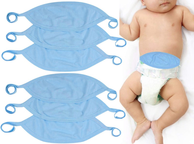 ToBeInStyle حزام بطن الأطفال حديثي الولادة من ToBeInStyle 6 قطع مريح باللون الأزرق مقاس واحد