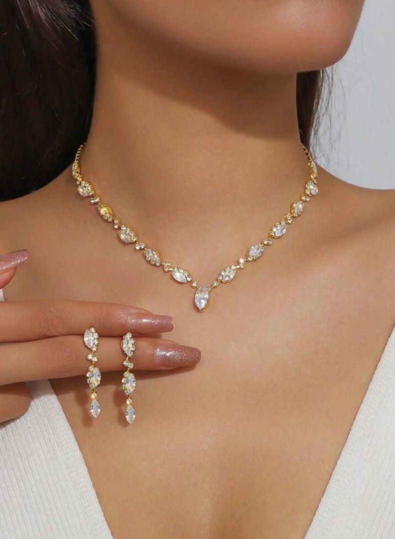 JewelryPalace 2 Pcs Zirconia Jewelry Set For Women, Necklace And Earrings Set, Elegant Occasion Accessories - Image 2