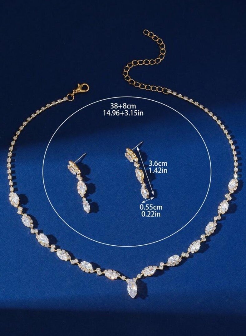 JewelryPalace 2 Pcs Zirconia Jewelry Set For Women, Necklace And Earrings Set, Elegant Occasion Accessories - Image 4