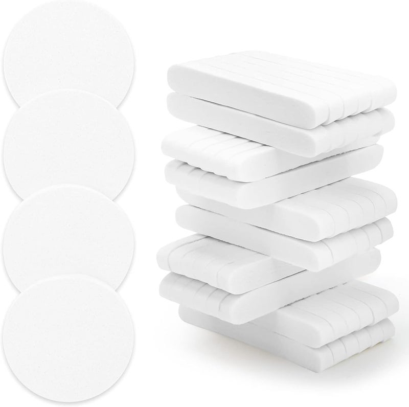Odluzy 60 Count Facial Sponge Compressed, Natural Face Sponges for Cleansing Disposable Facial Exfoliating Pads for Estheticians, White - Image 1