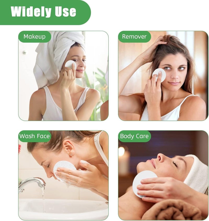 Odluzy 60 Count Facial Sponge Compressed, Natural Face Sponges for Cleansing Disposable Facial Exfoliating Pads for Estheticians, White - Image 4