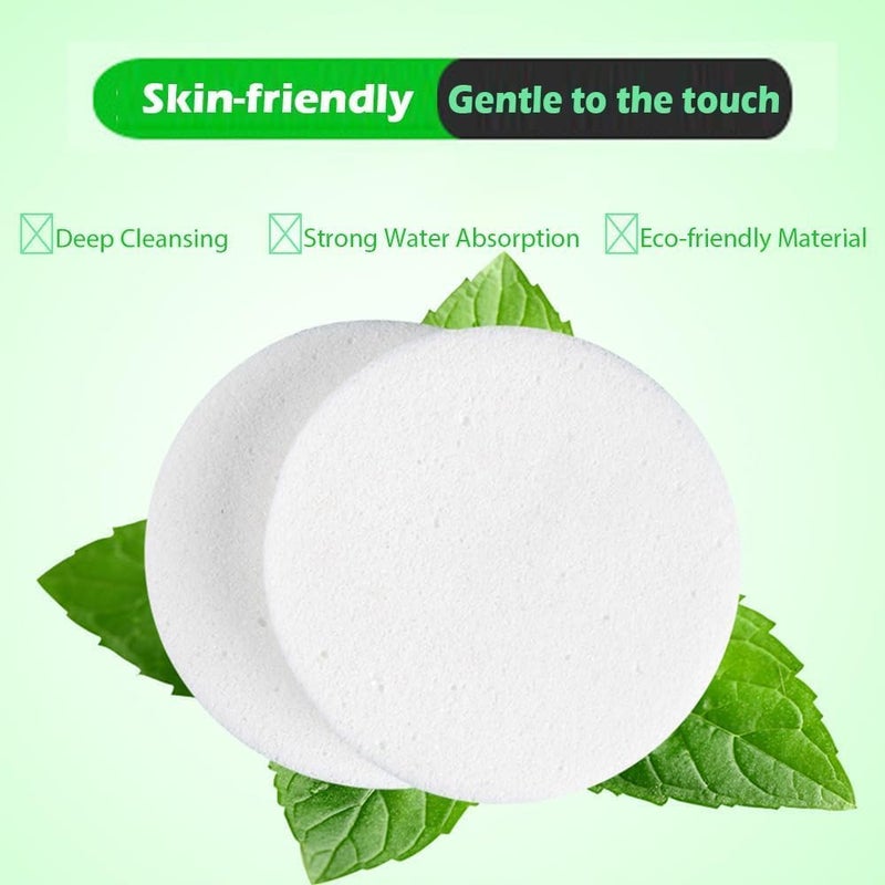 Odluzy 60 Count Facial Sponge Compressed, Natural Face Sponges for Cleansing Disposable Facial Exfoliating Pads for Estheticians, White - Image 3