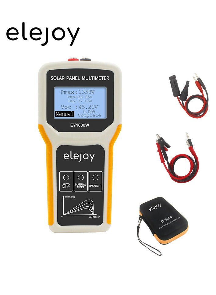 1600W Photovoltaic Panel Multimeter Solar Panel MPPT Tester Open Circuit Voltage Test Device Maximum Power Point Voltage Current Power Test Meter LCD Display with Backlight - Image 3