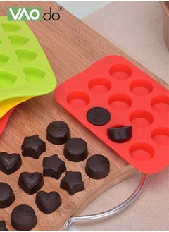 VAOdo 4 PCS of Ice Cubes Tray Diy Ice Cubes Stars Squares Round Heart Shape Can Be Matched with Different Juices Coffee Milk  - Image 3