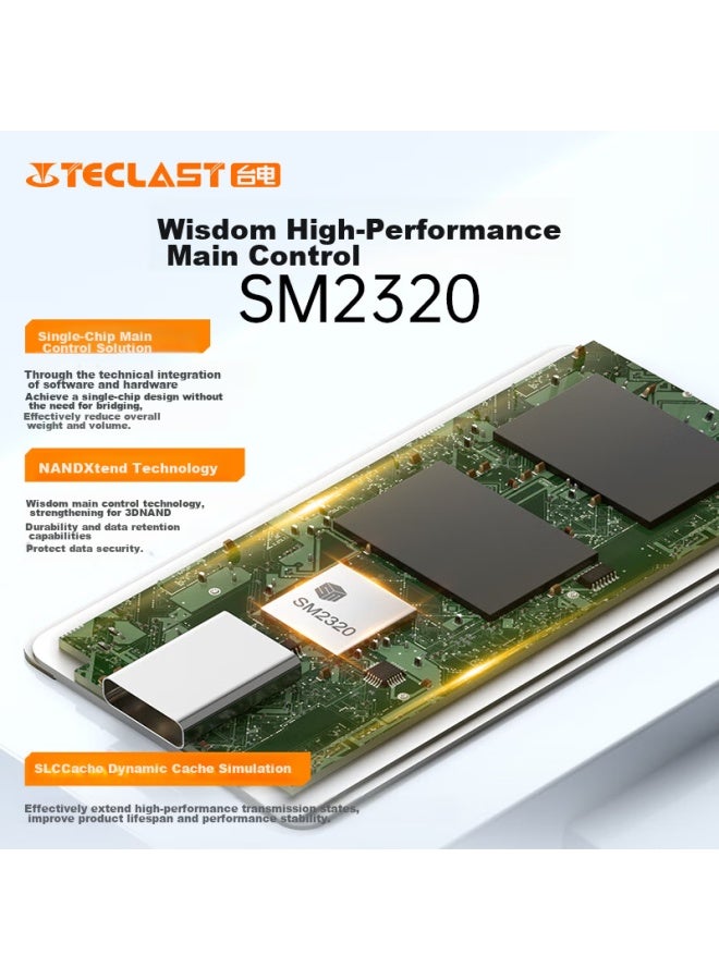 Teclast 1tb Portable Solid State Drive With Type-c Interface, Usb3.2 Direct Connection To Phones, Portable External Storage Hard Drive For Computers, 2000mb/s - Image 3