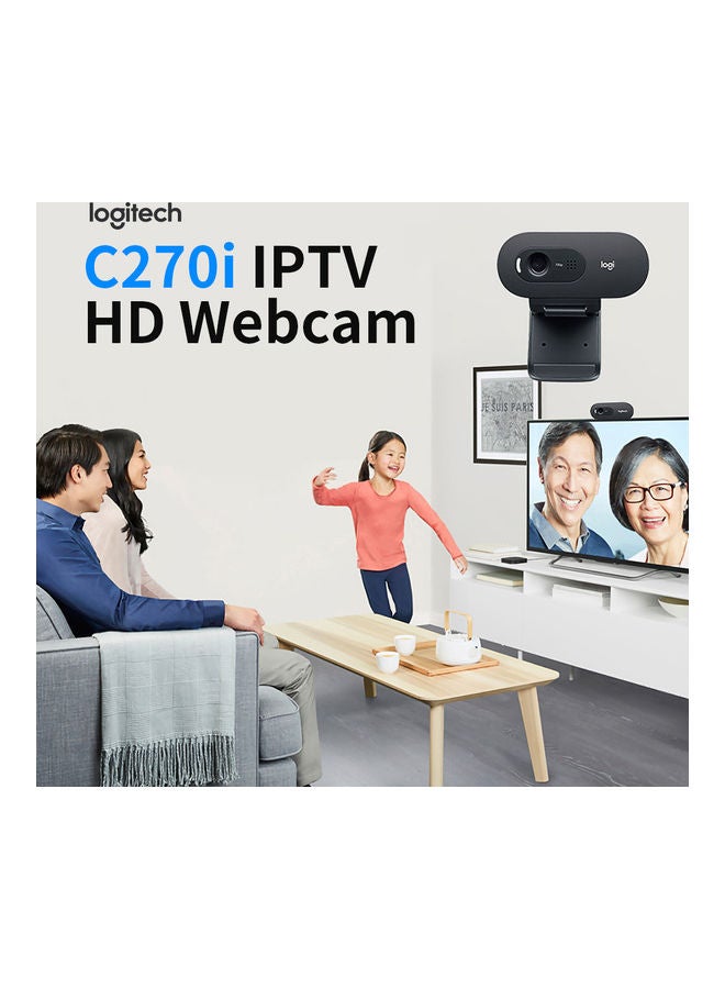 Logitech C270i 720p 30fps 5MP Webcam Black - Image 4