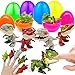 AMENON 6 Pack Jumbo 35 Easter Eggs Filled with Biting Finger Dinosaurs Toys Inside Fun Finger Puppets Set for Kids Toddlers Easter Basket Stuffers Fillers Plastic Surprise Eggs Hunt Easter Party Favors - Image 2
