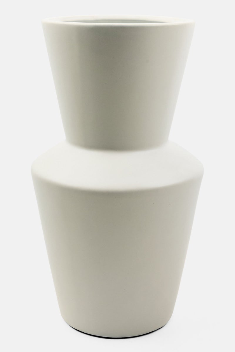 Muy Mucho Ceramic Flower Vase, White  - Image 1