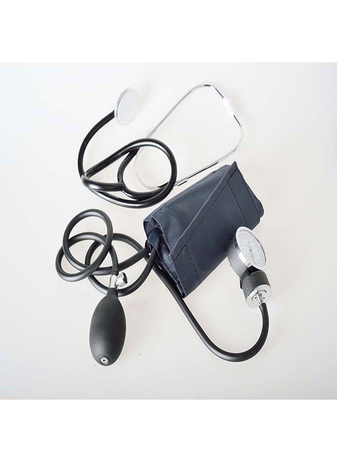 Generic - Manual Sphygmomanometer with Single - head Stethoscope Kit - Arm - type, Dial - type for Heart Rate Monitoring and Medical Diagnosis, Aneroid Type with Single - head Stethoscope - Image 1