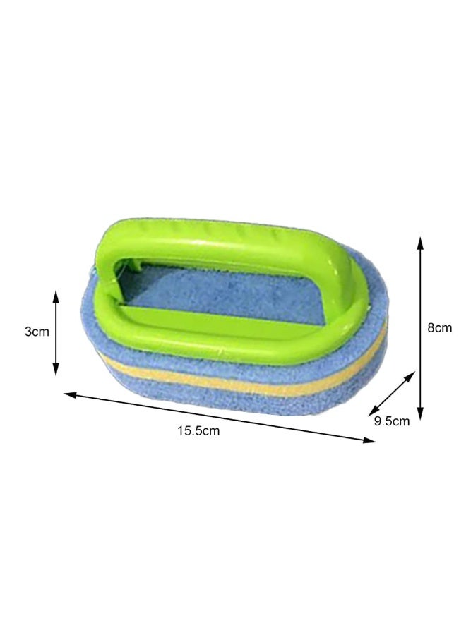 JZS Cleaning Brush for Bathroom Kitchen Bathtub Toilet Cleaner All Purpose Shower Sponge Scrubbing Brush with Ergonomic Handle, Green - Image 2