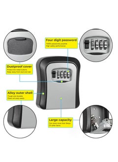 Generic 4-digit, wall-mounted, weather-resistant key safe for outdoor use, mini Key Safe, external Key Box, key hiding place for keys and door card - multi-color - from Rana store  - Image 3