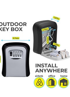 Generic 4-digit, wall-mounted, weather-resistant key safe for outdoor use, mini Key Safe, external Key Box, key hiding place for keys and door card - multi-color - from Rana store  - Image 4
