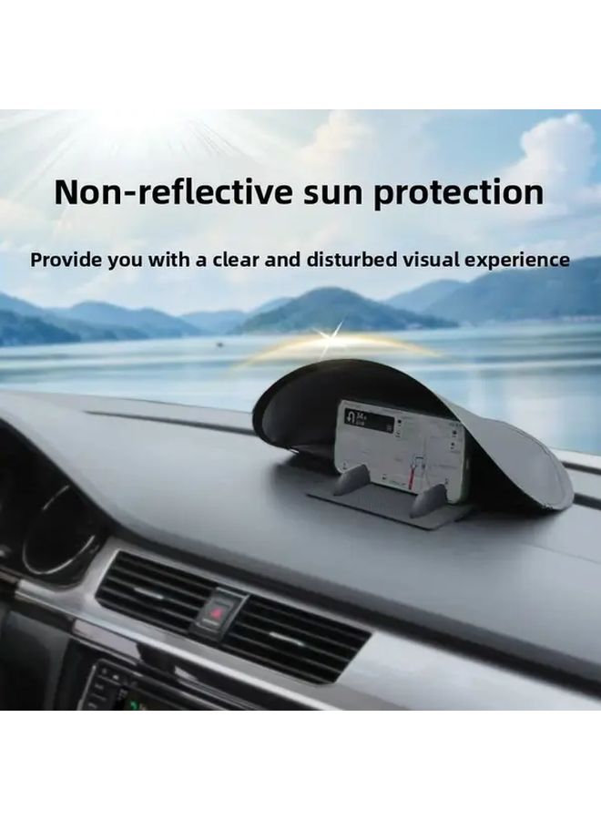 Black Car Navigation Sun Visor UV Blocking Polyester Fiber Sunshade GPS Cooler - Image 4