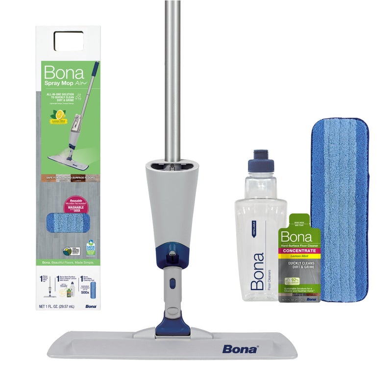 Bona Spray Mop Air - Includes Multi-Surface Floor Cleaner Concentrate and Microfiber Pad - Lemon Mint Scent - Lightweight & Compact Mop - Image 1
