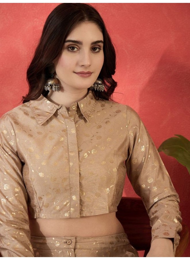 AKS Gold Silk Co Ord Set - Image 2