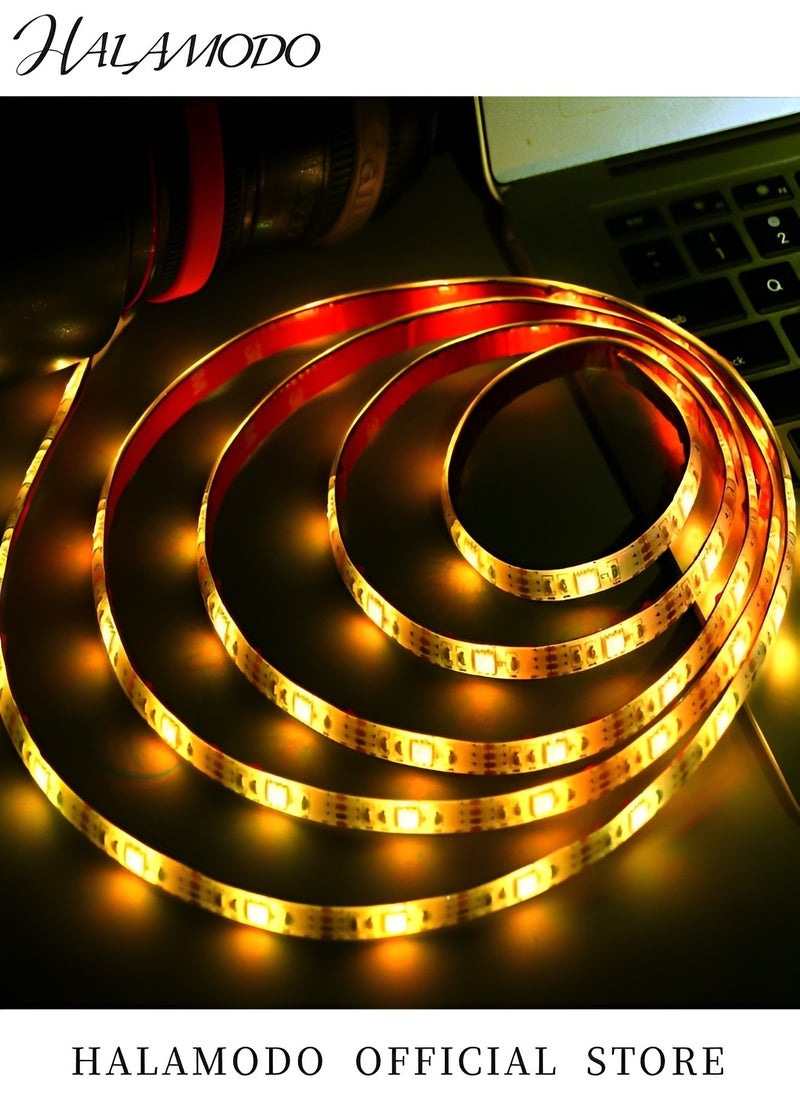 HALAMODO - 2PCS RGB LED Strip Lights 16.4 Ft LED Strip Lights with 24 Keys Remote Controller Dimmable Colour-changing Self-Adhesive Cuttable Strip Lights with 16 Modes for TV & Computer Monitor Screen Decor - Image 1