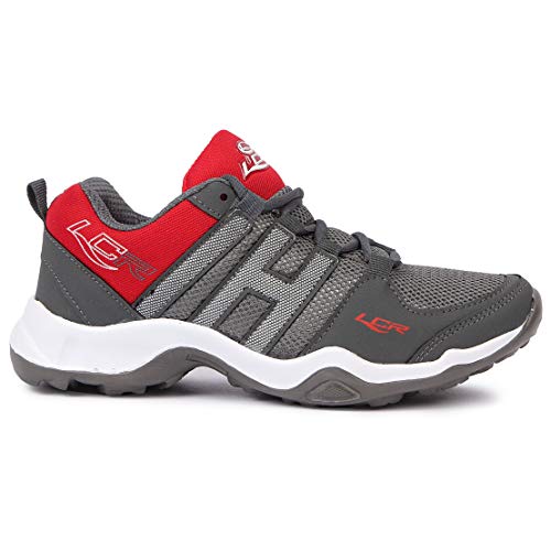 LANCER Mens INDUS-215 Grey/Red Running Shoe - 8 UK (INDUS-215DGR-RED-42) - Image 3