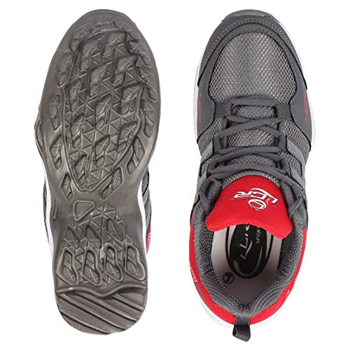 LANCER Mens INDUS-215 Grey/Red Running Shoe - 8 UK (INDUS-215DGR-RED-42) - Image 5