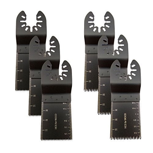 TuhooMall Mixed Wood Oscillating Tool Blades Multitool Saw Blade Set, Quick Release Saw Blades Fit for Fein Multimaster, Porter Rockwell Cable,Black & Decker,Ridgid Ryobi, Dewalt, Chicago (6 PCS) - Image 1