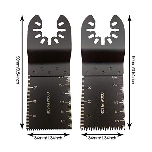 TuhooMall Mixed Wood Oscillating Tool Blades Multitool Saw Blade Set, Quick Release Saw Blades Fit for Fein Multimaster, Porter Rockwell Cable,Black & Decker,Ridgid Ryobi, Dewalt, Chicago (6 PCS) - Image 2