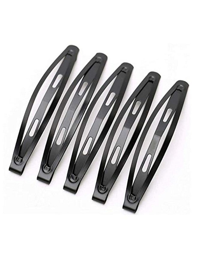 LASSUM 24 Pcs Large Metal Hair Snap Clips 2.36 Inch Long No-Slip Hair Clips Barrettes For Women And Girls (Black) - Image 1