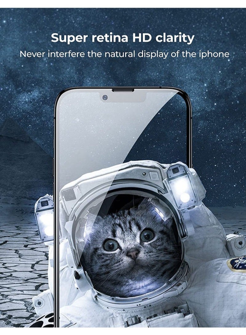 بورتوني عبوة من قطعتين من واقيات الشاشة للخصوصية لجهاز iPhone 13/13 Pro (6.1 بوصة) باللون الأسود - Image 5