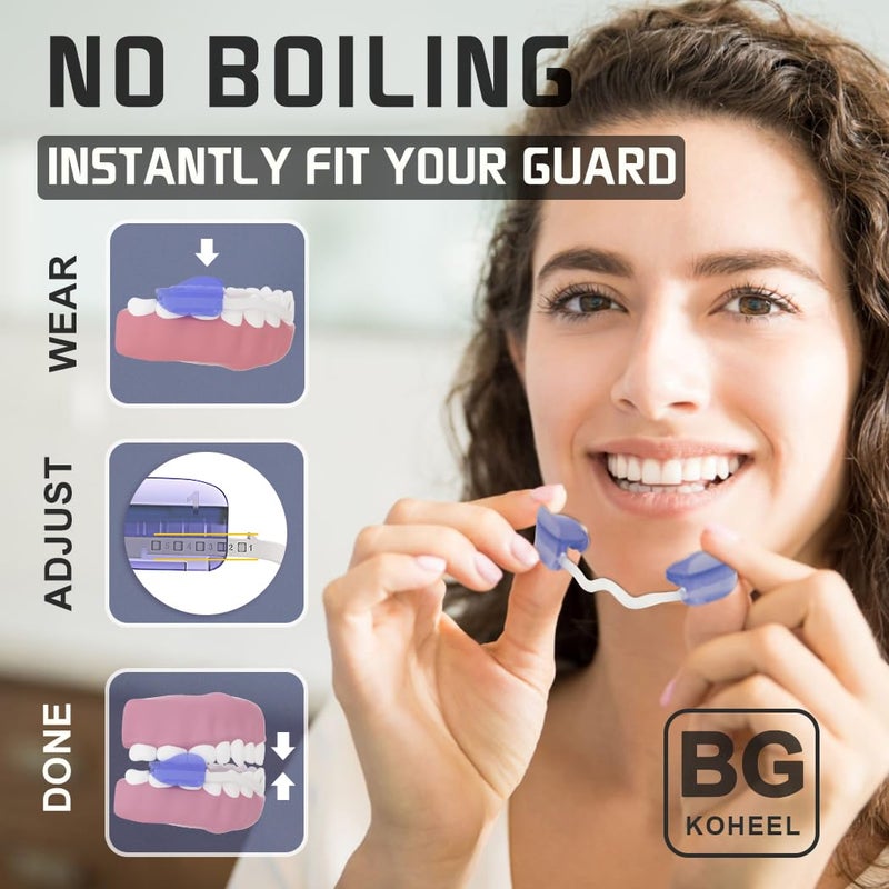 KOHEEL BG Adjustable Night Guard for Teeth Grinding, No-Boil Dental Guard for Bruxism Relief, 2 Count (Medium) - Image 3