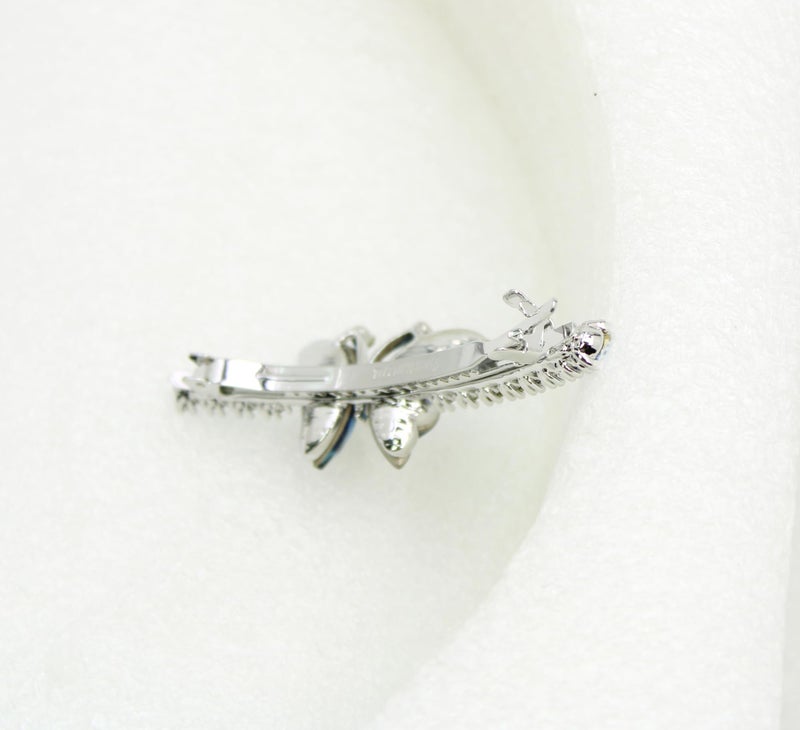 Faship Navy Blue Rhinestone Crystal Butterfly Hair Barrette Clip - Image 3