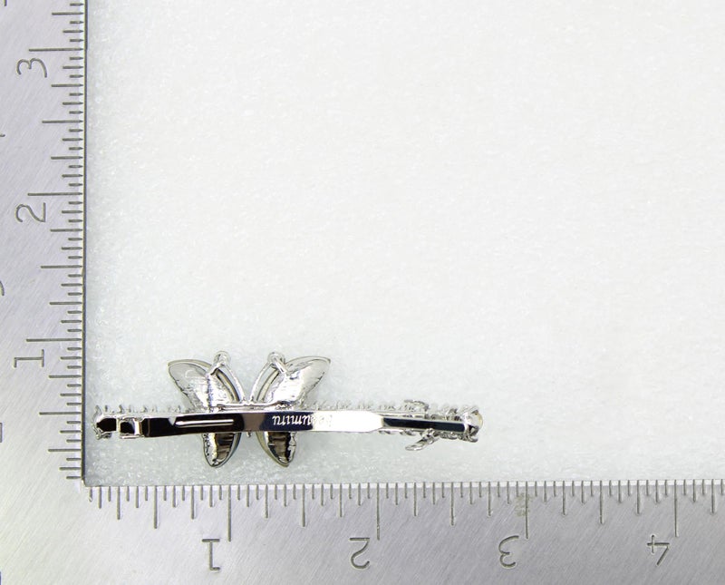 Faship Navy Blue Rhinestone Crystal Butterfly Hair Barrette Clip - Image 5