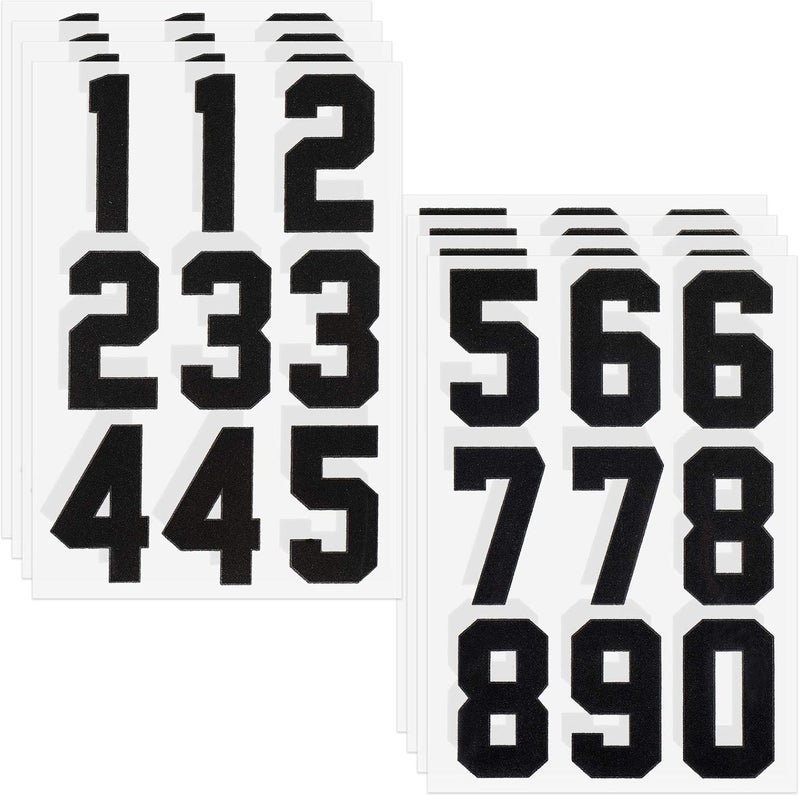eBoot 72 Pieces Iron on Numbers  3 Inch Tall Black Heat Transfer Numbers  Soft Flock Ironon for TShirts Clothes  Bags  - Image 1