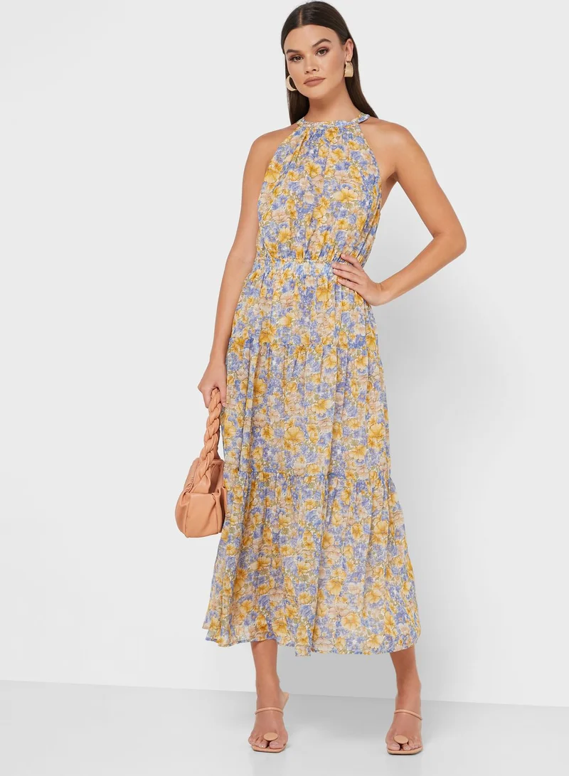 MANGO Printed Midi Dress