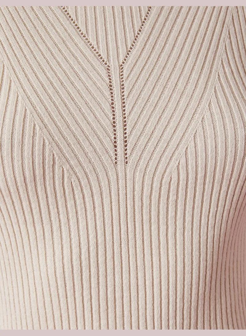 كوتون Turtle Neck Sleeveless Sweater