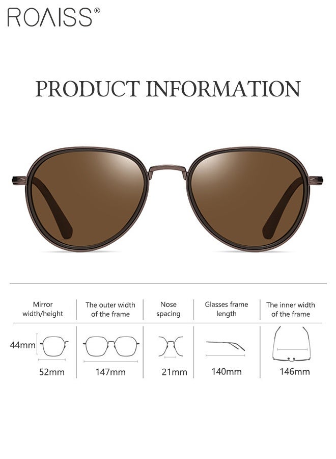 رويس نظارات شمسية مستقطبة للرجال، نظارات شمسية للحماية من الأشعة فوق البنفسجية 400 بإطار من الفولاذ المقاوم للصدأ، نظارات شمسية عصرية مضادة للتوهج للرجال أثناء القيادة والصيد والسفر، مقاس 52 مم - Image 3